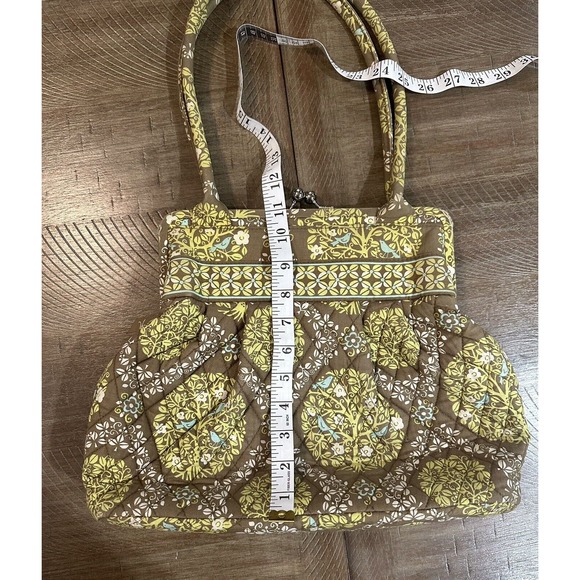 Vera Bradley Alice Sitting In A Tree Bag Blue Birds Green Brown Kiss Lock Purse - Picture 12 of 14